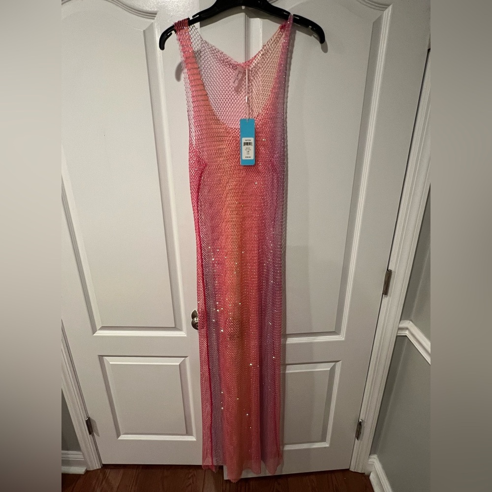 Beach Bunny Payton mesh rhinestone dress large